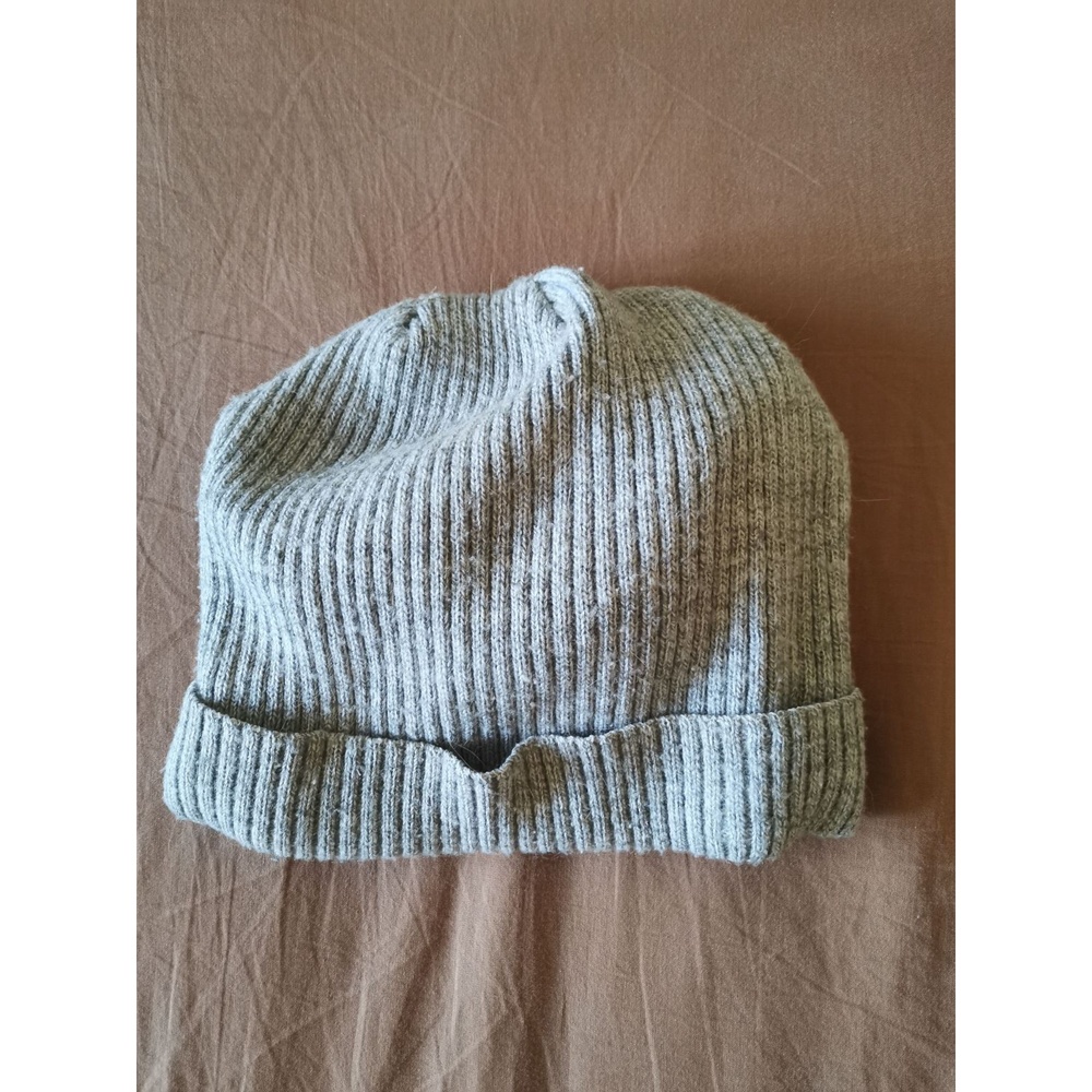 Beanie Unisex Gray Ribbed knit